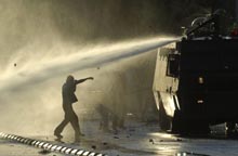 Defiant protester in fascist Chile