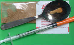 Heroin and syringe