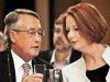 Kamikaze Oz politicians, Wayne Swan and Juliar Gillard, discussing future Corporate positions