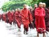 Monsoon soaked Monks defy military regime in Yangon
