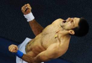 Novak Djokovic, euphoric victory
