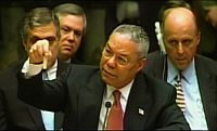 Powell and tube of baby powder at UN -- Oscar-winning performance