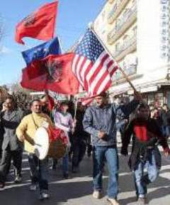 Muslim Kosovars celebrating US backed illegal secession