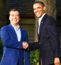 Performing puppets, Medvedev and Obama at G8
