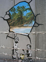 BANKSY in Palestine -- beach wall