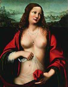 Magdalene revealing wound -- Da Vinci