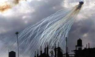 Illegal white phosphorus shell exploding over Gaza